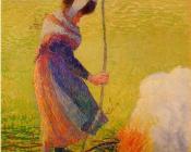 卡米耶 毕沙罗 : Woman Burning Wood